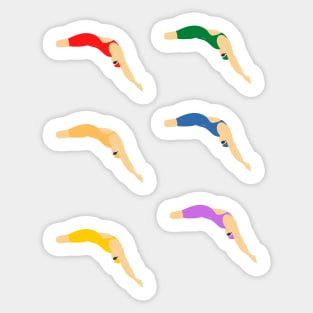 Rainbow Diving Sticker Pack Sticker